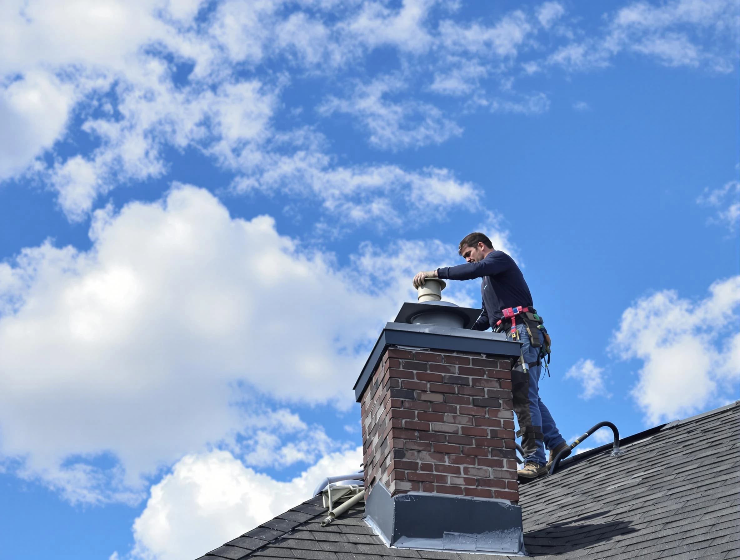 South Valley Chimney Sweep installing a sturdy chimney cap in South Valley, NM