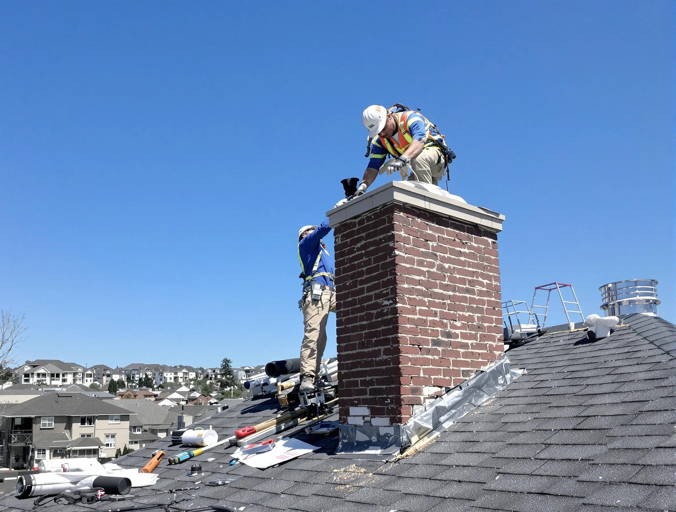 South Valley Chimney Sweep repairing a chimney crown in South Valley, NM