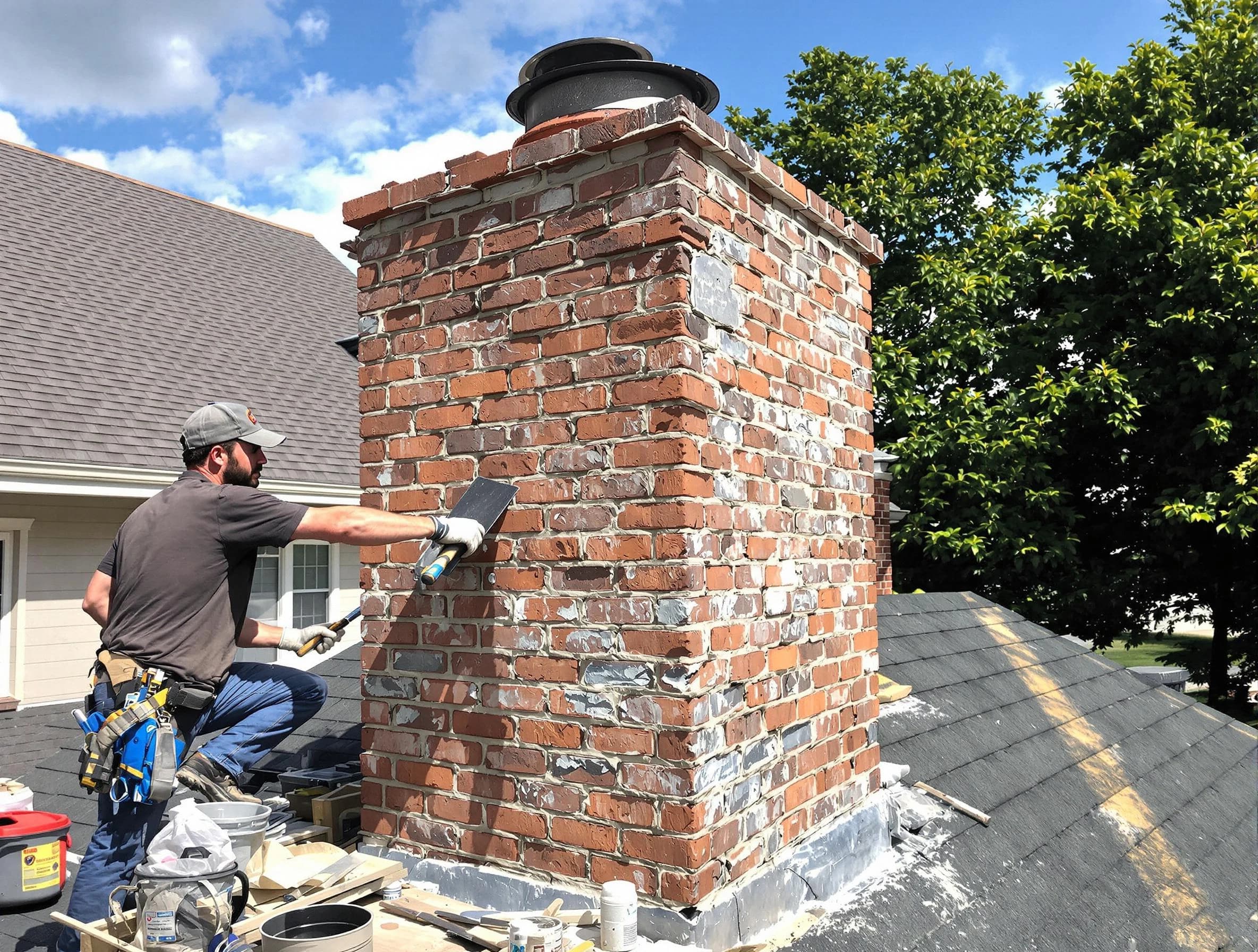 Completed chimney rebuild by South Valley Chimney Sweep in South Valley, NM