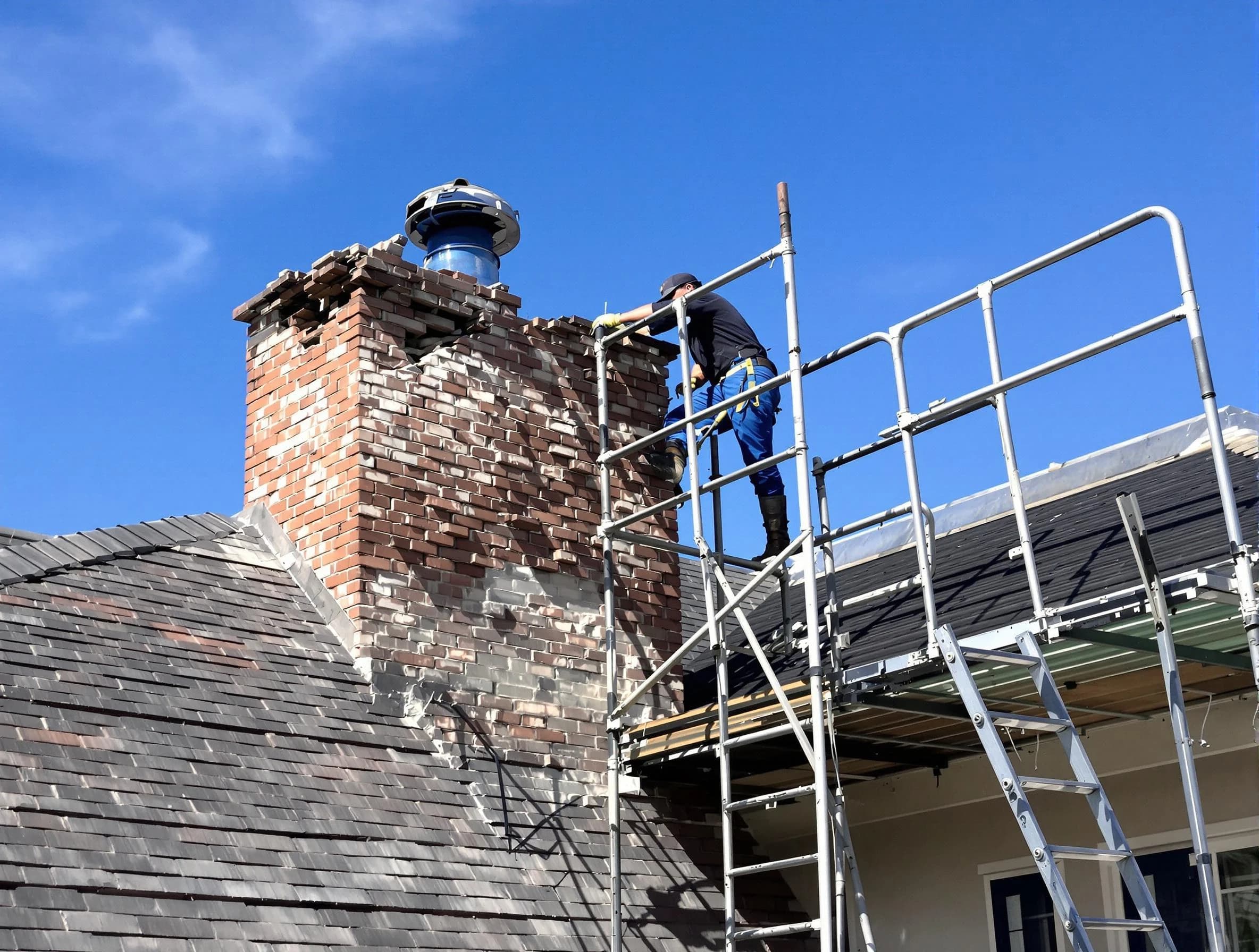 Rebuilding a chimney structure by South Valley Chimney Sweep in South Valley, NM