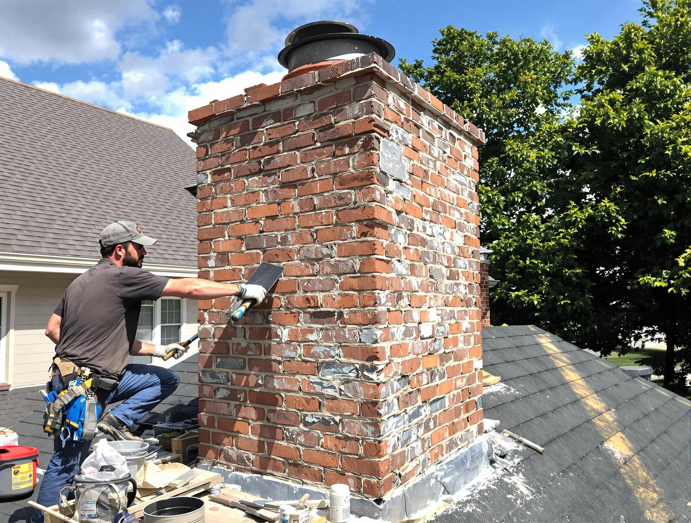 Completed chimney rebuild by South Valley Chimney Sweep in South Valley, NM