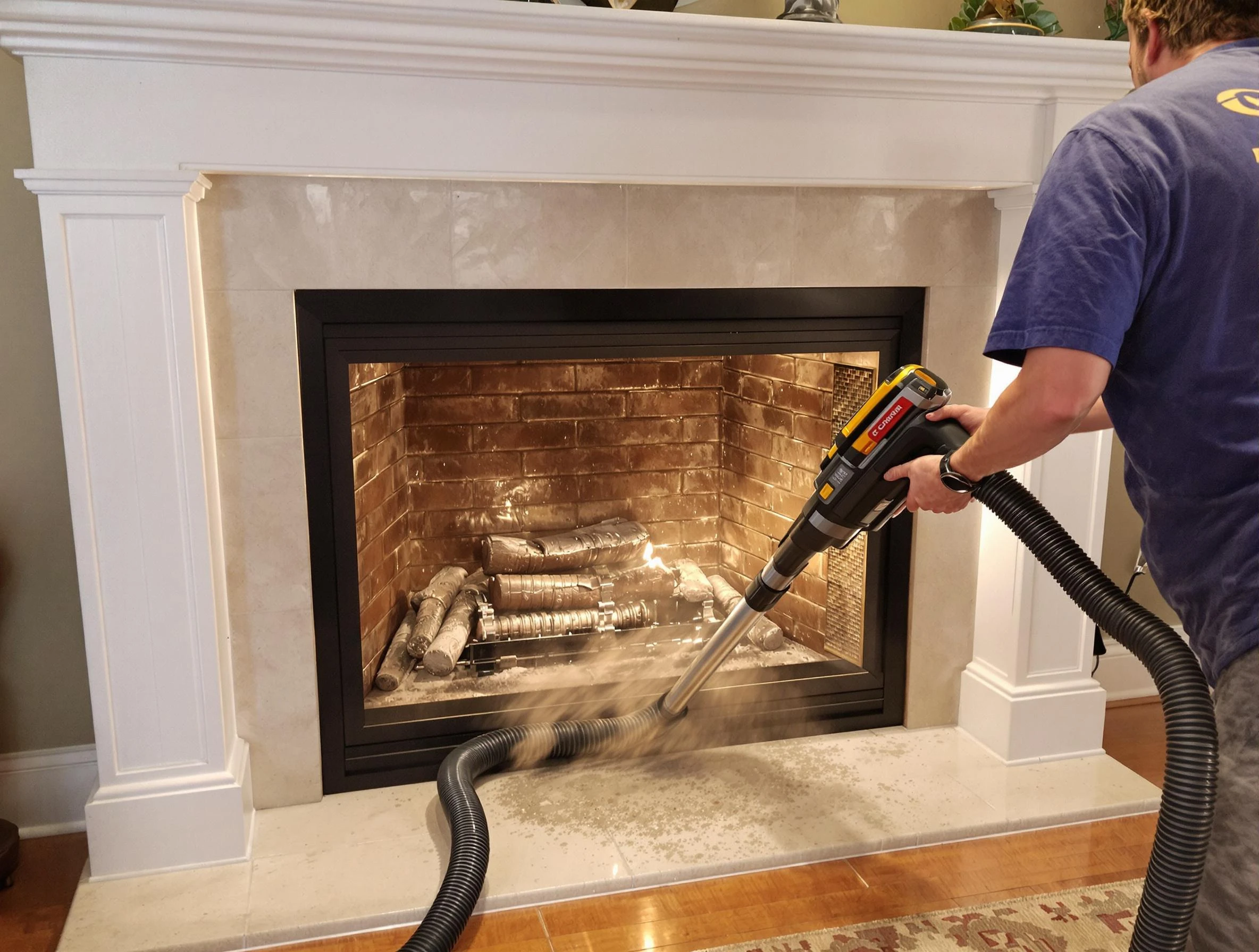 Fireplace cleaning performed by South Valley Chimney Sweep in South Valley, NM