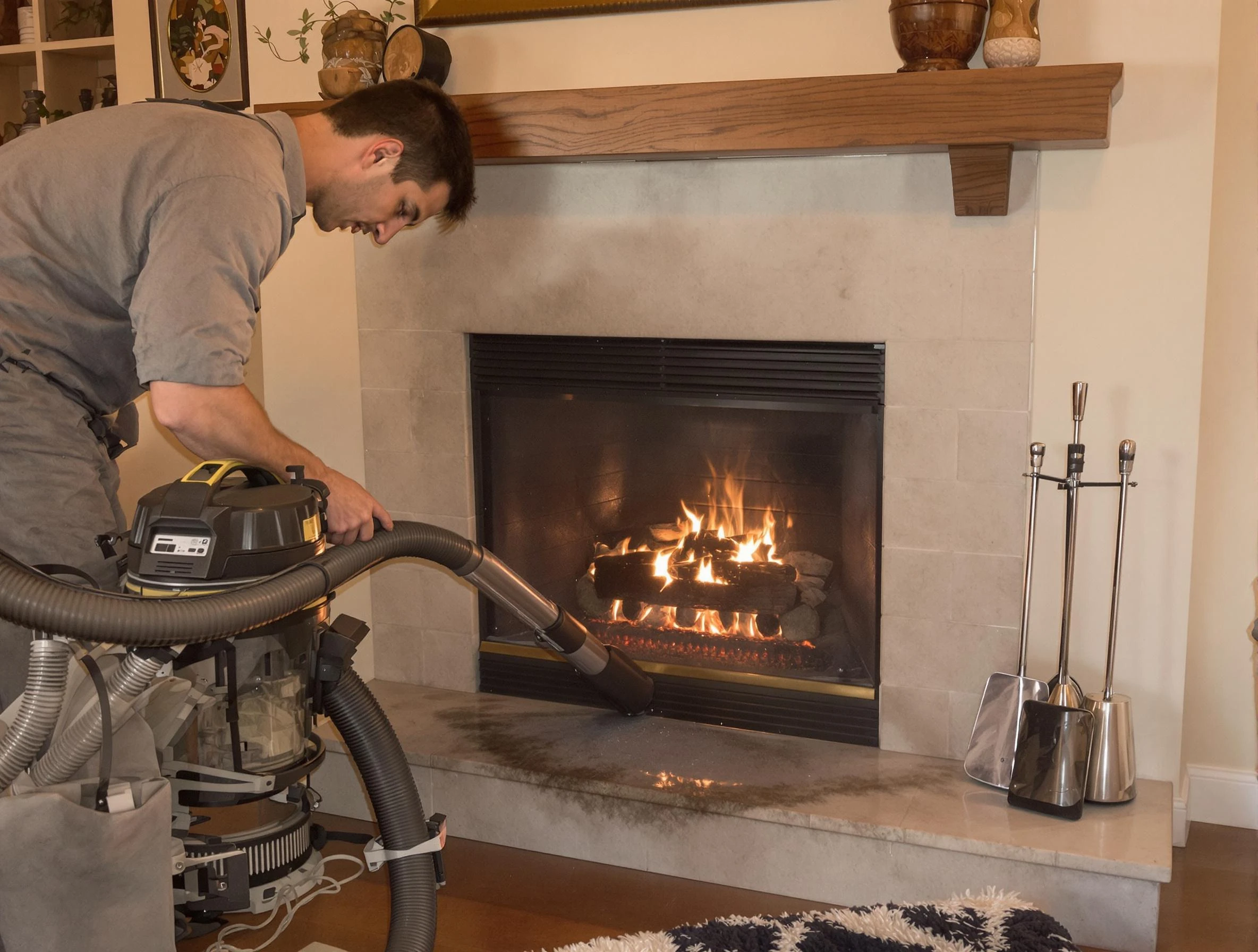 Routine fireplace upkeep by South Valley Chimney Sweep in South Valley, NM